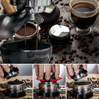 53mm Coffee Distributor and Tamper, Dual Head Coffee Leveler Compatible with Breville 54mm Portafilter, Adjustable Depth- Professional Espresso Hand Tampers