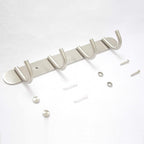 Towel Hook Rack Brushed Nickel - Sagmoc 11-Inch Coat Hook Rail Wall Mounted with 4 Hooks, Durable Wall Hangers for Bedroom, Bathroom, Foyer, Hallway (304 Stainless Steel)