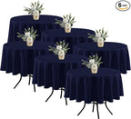 Fitable 6 Pack Navy Round Table Clothes - 70 Inches in Diameter - Stain Resistant and Washable Tablecloths, Polyester Fabric Table Covers for Wedding, Party, Banquet, Gathering