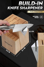 ROCOCO Kitchen Block Knife Set - 15 PCS Stainless Steel Knife Set with Block and Sharpener Dishwasher Safe Father Mother Birthday Christmas Gift