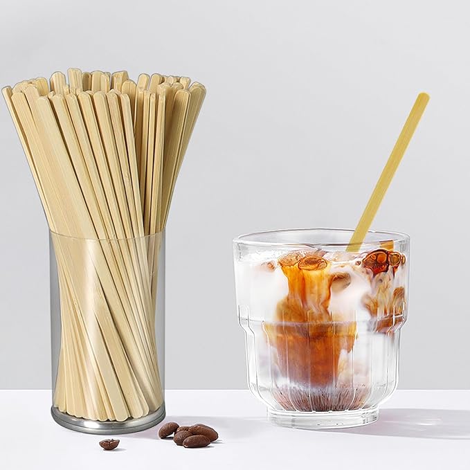 Wooden Coffee Stirrers, 500 Count Coffee Stirrer, Sturdy Wood Coffee Stir Sticks, 5.5 Inch Coffee Stirrers Wood with Smooth Ends, Swizzle Sticks for Coffee Mixing Cocktail Drinking (500PC Round)