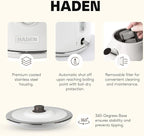 Haden Dorset 1.7 Liter Stainless Steel Electric Kettle, Hot Water Kettle with 360-Degree Base and Auto Shutoff, Ivory & Chrome