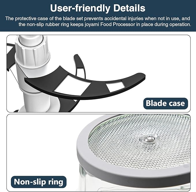 JOYAMI Electric Food Processor with 2 Bowls, Food Chopper Vegetable Meat Grinder, Stainless Steel Blades, 2 Speed