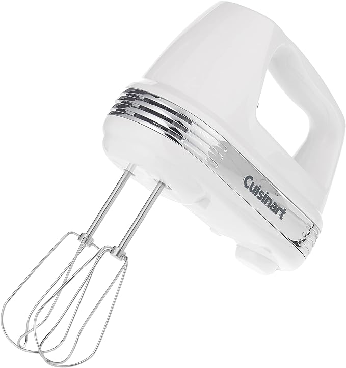 Cuisinart CPT-142P1 4-Slice Compact Plastic Toaster, White & HM-50 Power Advantage 5-Speed Hand Mixer, White