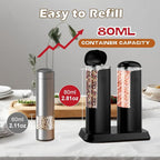 Electric Salt and Pepper Grinder Set: Rechargeable Salt and Pepper Shakers Set Electric For Gravity Spice Grinders Adjustable Automatic Peppercorns Mills Refillable Shaker Mill Large Capacity