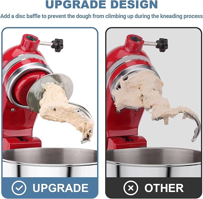 Stainless Steel Spiral Dough Hook for Kitchenaid Stand Mixer, 4.5 Qt - 5 Qt Tilt-Head Stand Mixer Attachments for Kitchenaid Dough Hook - Dishwasher Safe by Cofun