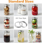 48 Pieces Canning Rings, 70MM Silver Split-Type Rustproof Tinplate Metal Canning Rings for Mason Jar, Reusable Leak Proof Replacement