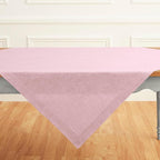 Solino Home Linen Tablecloth 52 x 52 Inch - 100% Pure Linen Square Table Throw - Athena, Machine Washable Bubblegum Pink Tablecloth for Summer, Halloween