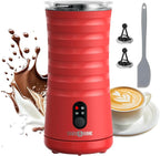 Milk Frother, Paris Rhône 4-in-1 Milk Steamer and Frother, Hot & Cold Foam Milk Warmer with Temperature Control, Auto Shut-Off Frothers for Coffee, Latte, Cappuccino, Macchiato