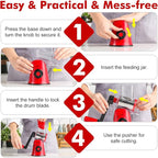 Cheese Grater Rotary, Rotary Grater for Kitchen, Kitchen Grater Vegetable Slicer with 3 Drum Blades, Fast Cutting Cheese Shredder for Vegetables and Nuts