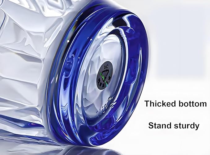 15Oz Shatterproof Tritan Drinking Glasses Unbreakable Acrylic Glasses Drinkware BPA Free Hard Plastic Cups Reusable Kitchen Water Glasses Drinking Set of 8 (Blue)