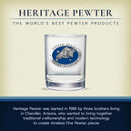 Heritage Pewter US Naval Academy Goat Double Old Fashion | Double Rocks Glass 14 OZ for Liquor | Expertly Crafted Pewter Glass