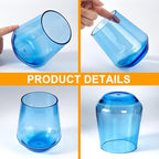 KX-WARE Unbreakable 16-ounce Acrylic Stemless Wine Glasses All Purpose Plastic Tumbler, set of 6 Multicolor Dishwasher Safe BPA Free Classic Style