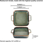 7" x 7" Porcelain Square Casserole Dishes, 2 pieces Baking Dish for Oven, 32 OZ Ceramic Lasagna Pans, Oven Safe Bakeware for Kitchen Cooking, Cake, Banquet and Dinner