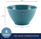 Rachael Ray Accessories Kitchen Pantryware Multi Purpose/Salad Serveware/Melamine Garbage Bowl, 4 Liters, Agave Blue