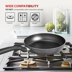 Sunhouse 3-Piece Nonstick Frying Pan Set - 8", 9.5", 11" Aluminum Frying Pan with Non-Stick Coating, PFOA-FREE, Stay-cool Handles - Gas, Ceramic