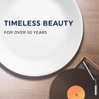 Corelle Vitrelle 6-Piece Salad Plates Set Triple Layer Glass and Chip Resistant, 8-1/2-Inch Lightweight Round Plates, Winter Frost White