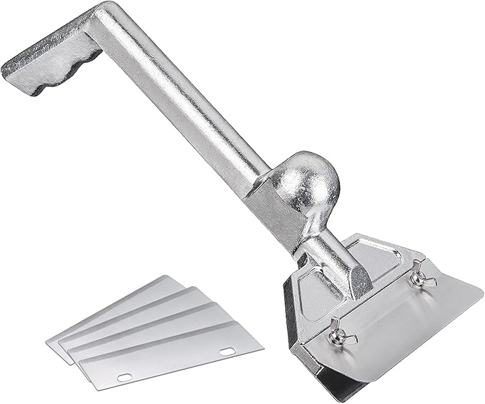 DELFINA Grill Scraper W/ 5 Blades, Heavy Duty Rust Flat Top Grill Accessories with Blade Replacements, Commercial Griddle Scraper Barbecue Grill Cleaning Tool for Restaurants, Bars, Diners