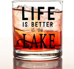 kunlisa Lake Lovers Gifts Whiskey Glasses, Lake House Decor and Gifts, Life Is Better at the Lakes 10 oz Drinking Rocks Glasses for Women Men Whisky Cocktail Scotch Bourbon Liquor