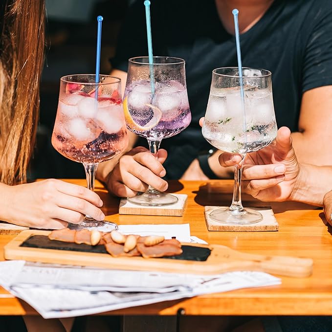 Mudder 100 Pieces Disposable Plastic Round Top Crystal Swizzle Sticks (Gradient Blue)