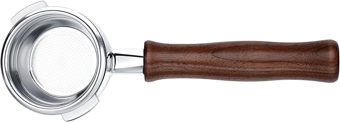 Normcore 58mm Bottomless Portafilter Fits Nuova Simonelli, Espresso Naked Portafilter with 18g Basket, Genuine American Walnut Handle