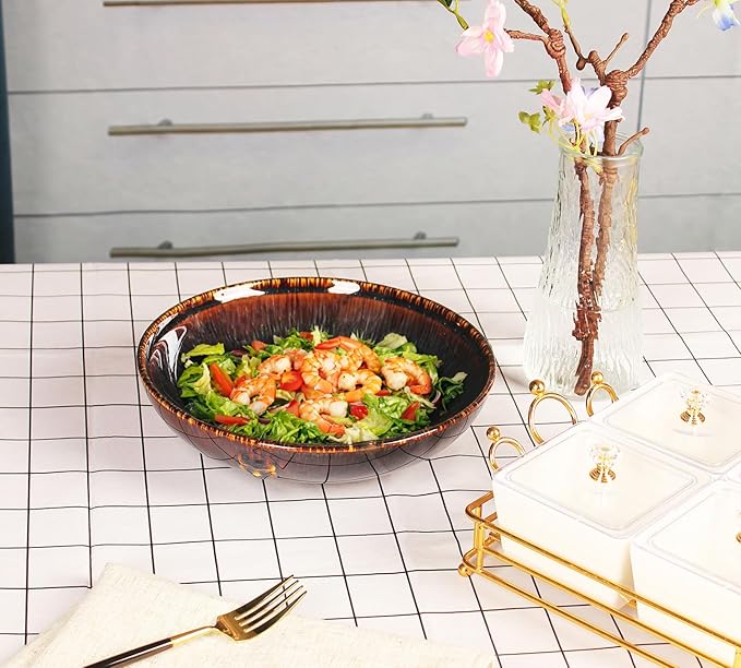 39 oz Ceramic Bowl Set, Salad Bowl, Pasta Bowl, Serving Bowl, Dinner Bowl, Deep/Wide Plate, Microwave, Oven and Dishwasher Safe, Modern Porcelain Dinnerware 8.8 Inch