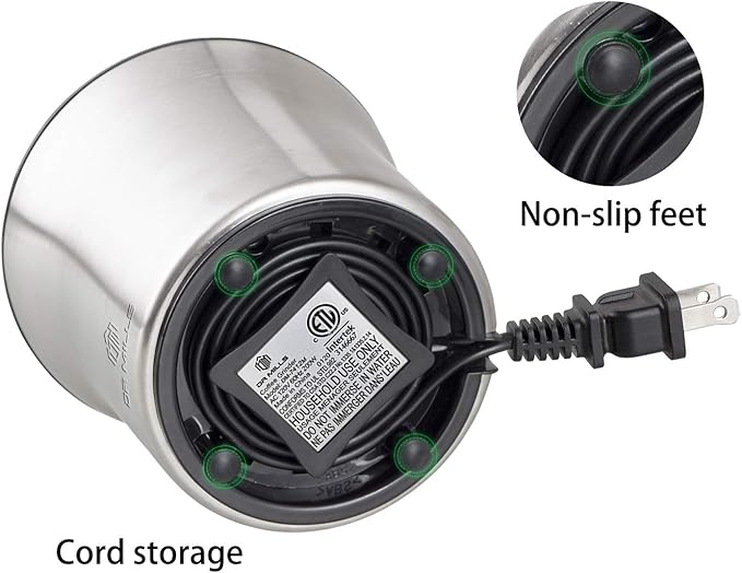 DR MILLS DM-7412M Stainless Steel Electric Dried Spice and Coffee Grinder,2 in 1 Wet and Dry, Removable Cups, Dishwasher Safe