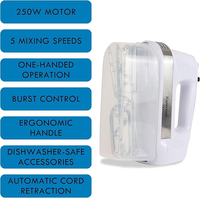 Kenmore 89109 5-Speed Hand Mixer in White