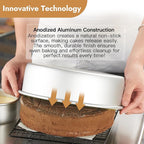 CURTA 4 Inch Round Cake Pan, 4x2 inch 6 Set Anodized Aluminum Round Baking Pan, Small Cake Pan Non-Toxic & Heavy Duty, Deep Side, Easy Clean & Dishwasher Safe