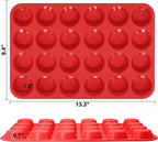 Anaeat Silicone Muffin Pan - Mini 24 Cups Cupcake Tray, Non-Stick Silicone Baking Molds for Making Muffin Cakes, Cupcake, Chocolate, Bread,Tart and Desserts, Just Pop Out
