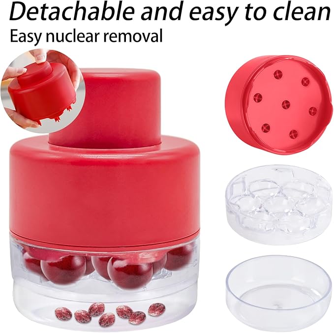 Cherry Pitter Multiple, Push Type Cherry Corer Multiple, Kitchen Cherry Jam 7 Holes Multi Pitter Tool, 7-in-1 Cherry Seed Remover Quick Portable Cherry Pitting Tool