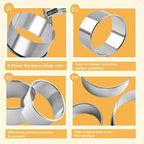6 Packs Large Biscuit Cookie Cutter Set,Stainless Steel Round Cookie Cutter Molds,2/3/3.5/4/5/6 Inch, Large 6" 5" Cookie Baking Tool Set with Accessories for Pastry,Donut,Fondant,Cake,Cookie,Dumpling