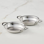 Hestan OvenBond Provisions - Oval au Gratin Dishes Stainless Steel, Set of 2, (13 Ounce), Small (6.5" x 5.5")