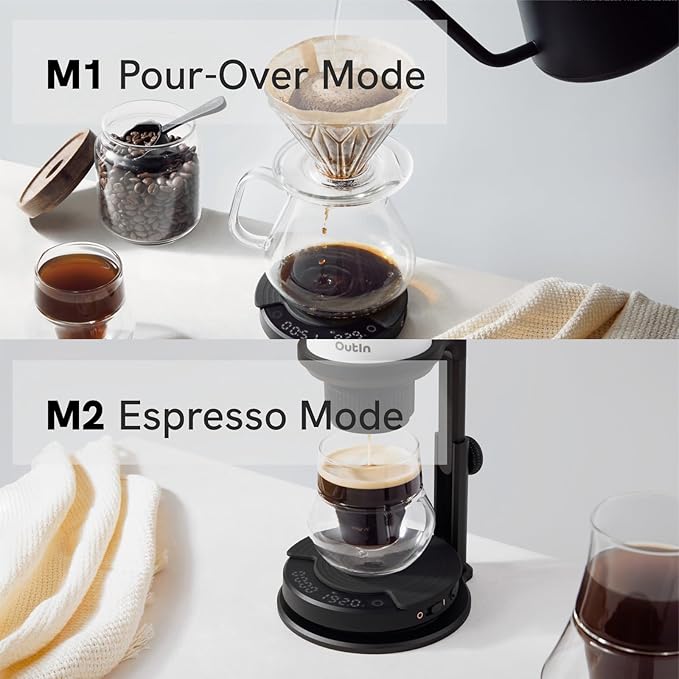 OutIn Fino Portable Electric Coffee Grinder, Portable Coffee Scale, Coffee Stand