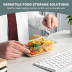 30 oz 5 Pack Glass Meal Prep Containers, Glass Storage Containers with Lids - Dishwahser, Microwave, Oven and Freezer Safe, White