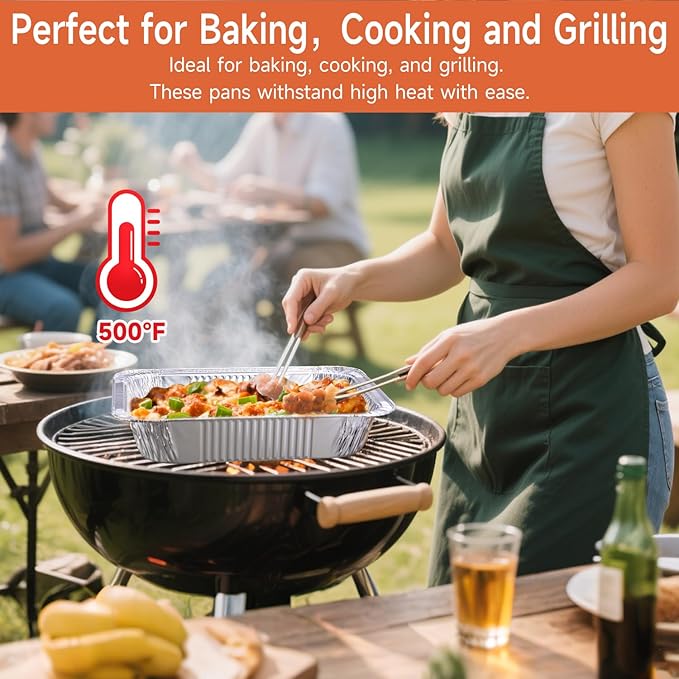 Half Size Aluminum Pans 9x13-20 Pack Aluminum Foil Pans, Heavy Duty Disposable Pans for Cooking, Storing, Prepping, and Freezing Food