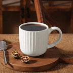 famiware Coffee Mugs Set of 4, Starlight 11 oz Mug Cup Set with Handle for Coffee, Tea, Cocoa, Milk - Ceramic Stoneware Mug Set, Matte White