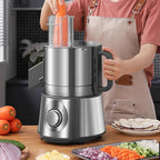 Anatole Electric Vegetable Dicer Stainless Steel Food Processor 16-Cup 300W Commercial Veggie Chopper Heavy Duty Fruits Cutter with 1/4" 3/8" 1/2" Blades Auto Discharge for Carrot Potato Onion