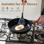 JEETEE Ceramic Cookware Sets 17 pcs, Healthy Pots and Pans Set Non Stick, Induction Kitchen Cooking Set with Removable Handles, Stackable Pots Pans, Oven Safe, PFOA/PFOS Free, Black