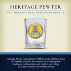 Heritage Pewter Appalachian State University Square Shot Glass | Hand-Sculpted 1.5 Ounce Shot Glass | Intricately Crafted Metal Pewter Alma Mater Inlay