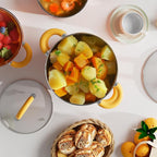 4 QT Steamer for Cooking, Vegetable Steamer Pot, 18/8 Stainless Steel Oranger Pot with Lid and Steaming Basket, Compatible with All Stovetops, Dishwasher Safe