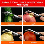 304 Stainless Steel Multi-Function Kitchen Peeler - With Solid Wood Handle, Sharp & Durable Blade, Effortlessly Peels Vegetables and Fruits, Essential Kitchen Tool