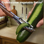 Premium Vegetable Peeler Set - Stainless Steel Y-shaped & I-shaped Peelers with Ergonomic Non-Slip Wood Handle and Hanging Loop for Fruits, Carrot,Veggie, Potatoes & Kitchen Use (2-Piece)