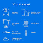 nutribullet® SmartSense Blender Combo, 1400W, 64oz Pitcher, 32oz & 24oz Cups, 5-Speed, Smoothies, Ice and Frozen Fruit, Nut Milk, Soup, Matte White, NBF50700AW