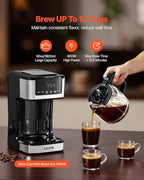 VEVOR Programmable Coffee Maker, 12 Cup Programmable Drip Coffee Makers with Touch Screen, 4-Hour Keep Warm Coffee Makers Drips, 2 Brew Strengths Drip Coffee Machine for Home, 24-Hour Programmable
