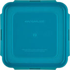 Rachael Ray Leak-Proof Nestable Container Food Storage Bin Set, 10-Piece Square, Teal Lid