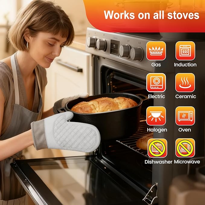 ARC Dutch Oven for Bread Baking, 3.6QT Oval Cast Iron Bread Loaf Pan with Lid, Bread oven for Sourdough, Sourdough Starter Kit Includes Bread Box & Heat-Resistant Oven Mitts