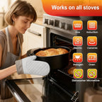 ARC Dutch Oven for Bread Baking, 3.6QT Oval Cast Iron Bread Loaf Pan with Lid, Bread oven for Sourdough, Sourdough Starter Kit Includes Bread Box & Heat-Resistant Oven Mitts