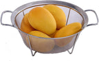 Stainless Steel Mesh Colander Strainer Basket, 3 Quart Fine Mesh Net Colander with Heavy Duty Handles & Wide Rim & Resting Feet for Strain, Drain, Rinse, Fry, Steam or Cook Vegetables & Pasta