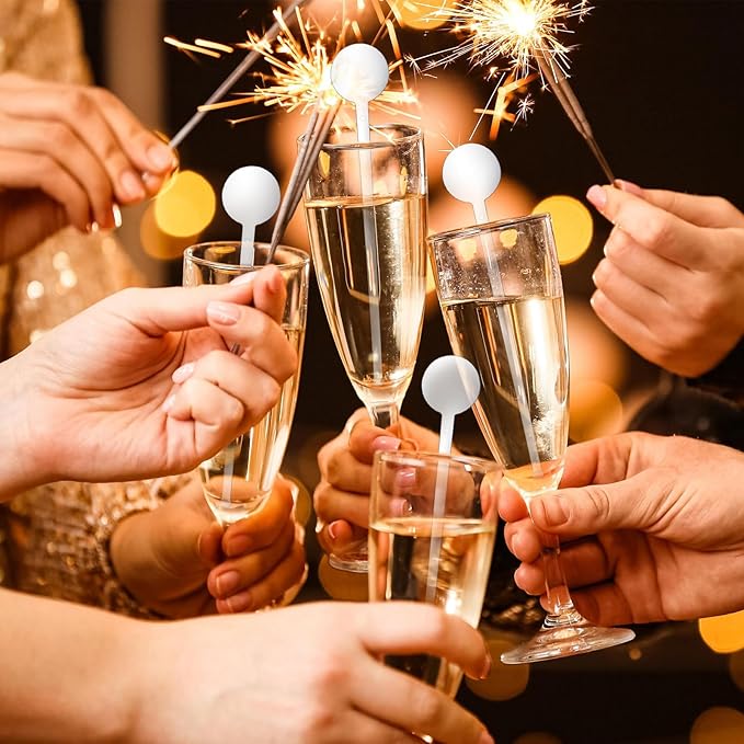 200 Pcs Cocktail Swizzle Sticks, 7.3inch Clear Coffee Stirrers Disposible Plastic Swizzle Sticks for Drink Black Disc Top Drinks Mixing Rod for Coffee Whiskey Beverage